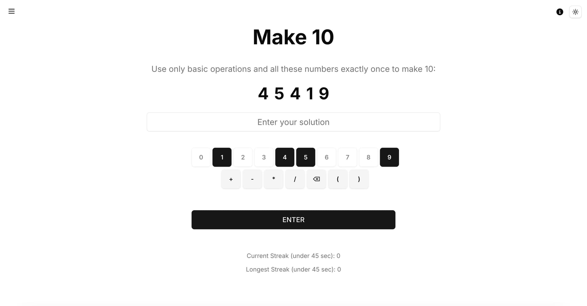 Make 10 / Make X Game
